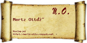 Mertz Ottó névjegykártya